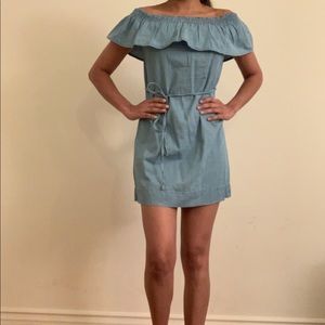 LOFT Off shoulder Chambray Dress